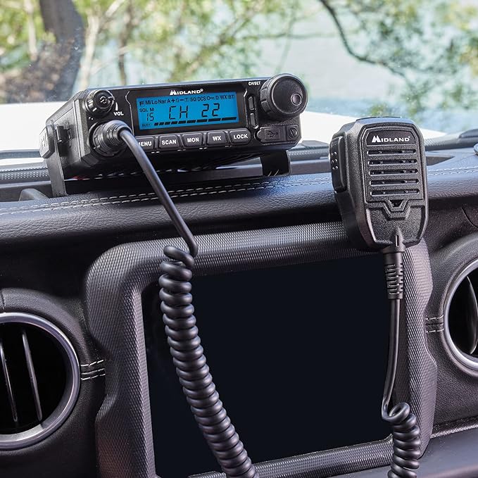 Midland – MXT500-50 Watt GMRS MicroMobile® Two-Way Radio - Farms Ranches Overlanding Trails Off-roaders - 8 Repeater Channels - Compact Design External Magnetic Mount 2.1dB Unity Gain Antenna
