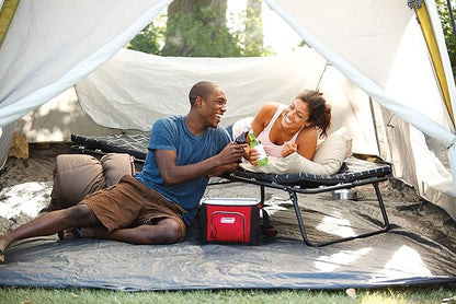Coleman ComfortSmart Glamping Cot with Sleeping Pad Folding Steel Cot with Thick Mattress Pad for Comfortable Sleeping Deluxe Size Available for Big & Tall Adults