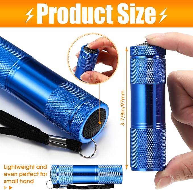 Fumete 30 Pcs Mini Kids Flashlight Set Aluminum LED Handheld Torches 7 Colors 90 Pack AAA Battery Included for Kids Party Favors, Night Reading, Camping, Power Outage, Gift to Mother's Day