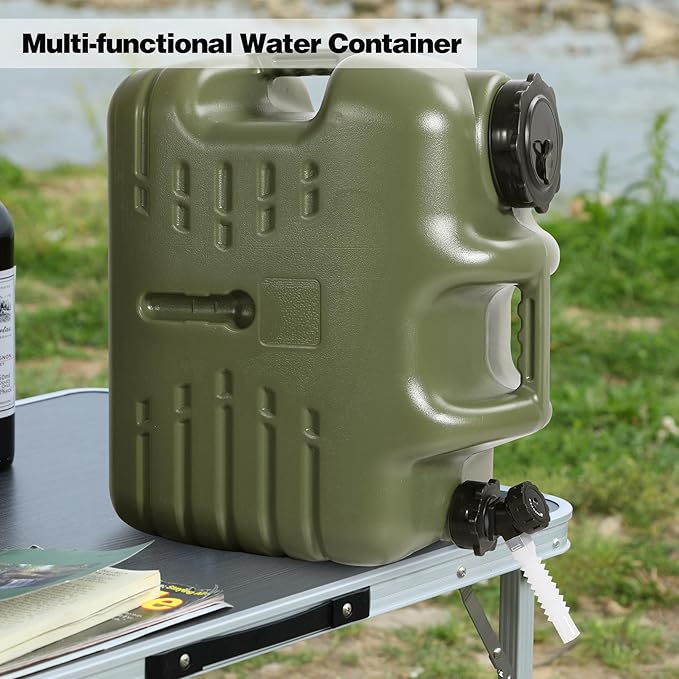 REDCAMP 6.6 Gallon Portable Water Container with Spigot, Water Storage Camp Water Jug for Camping Outdoor Hiking (25L Green)