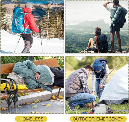 Macarrie 100 Pack Emergency Thermal Blankets Silver Foil Survival Blanket Space Blanket Survival Kit for Outdoors, Camping, Hiking, Homeless, Survival or First Aid (Gold)