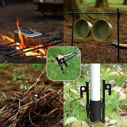 12 Pack Tent Stakes Heavy Duty Metal Tent Pegs for Camping Steel Tent Stakes 12 inch Unbreakable and Inflexible