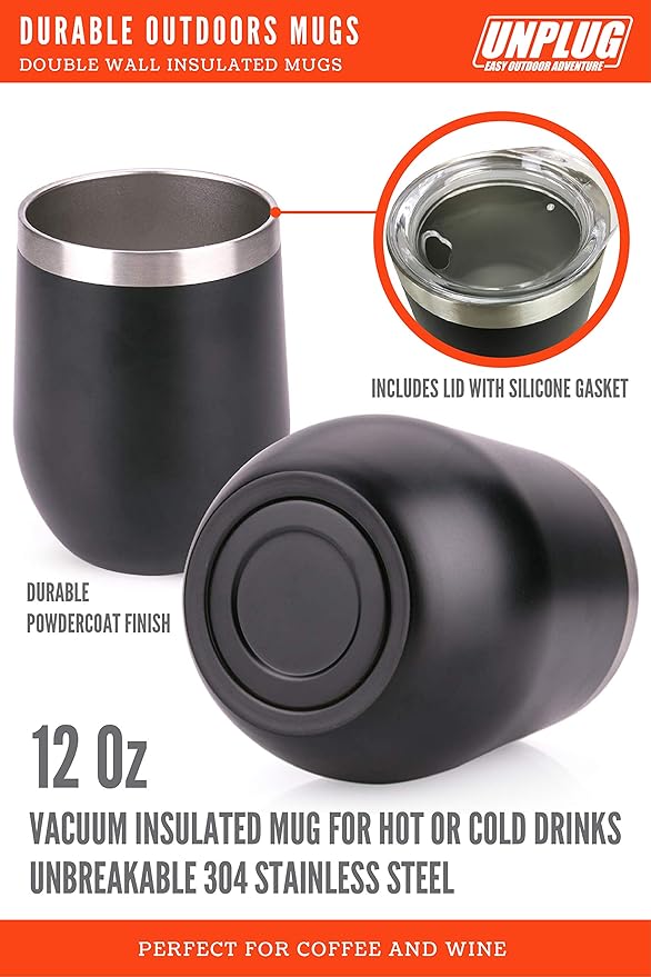 Unplug Luxury Camping Plates Cups and Bowls Set | Camping Dishes & Utensils Including Knives, Spoons and Forks | an All-Inclusive Camping Mess Kit | Camping Dinnerware