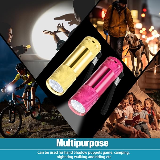 VIHOSE 48 Pcs Mini Flashlights Bulk, Bright Aluminum Handheld Flash Light with Lanyard, Small LED Flashlights for Kids Night Reading Emergency Hurricane Camping Hiking Party Favors(Stylish Color)