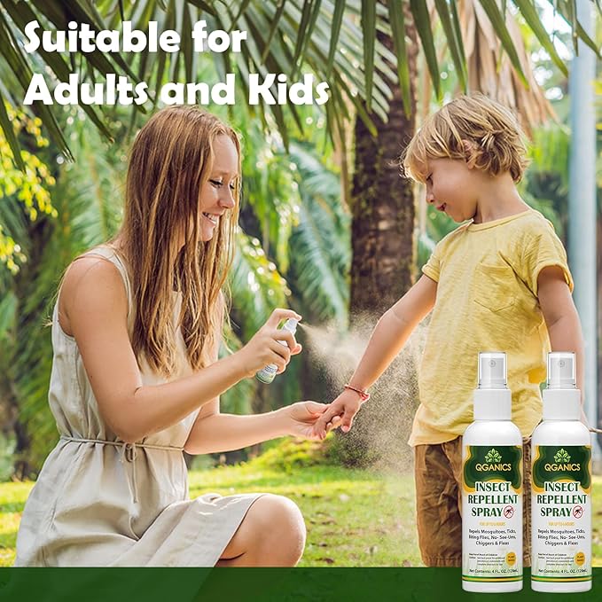 Mosquito Repellent Spray for Body, Natural Bug Spray DEET-Free, Bug Spray Travel Size Insect Repellent Spray for Skin 4 Fl Oz (2 Pack).