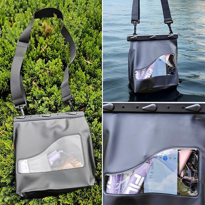 LAQ DESiGN STAYDRY Waterproof Bag, Dry Bag with Shoulder Strap for Swimming, Boating, Traveling, Snorkeling, Kayaking, Fishing, Diving, Hiking, Camping-Large (Black)
