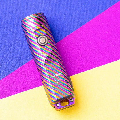 RovyVon A11 Titanium Flashlight High Lumen Rechargeable EDC Keychain Flashlights 650 Lumen 5 Modes Super Bright Water Resistant for Camping, Hiking(Rainbow after the Rain)