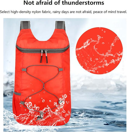16L Hiking-Daypack Lightweight-Foldable Travel-Backpack Water-Resistant Camping Outdoor Packable Easy Carry-on Bag (Red)