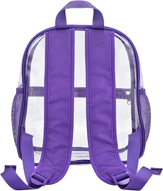 Oraben Clear Backpack for Stadium Events Clear Stadium Backpack 12x6x12 Bag (Enhanced Strap, Purple)