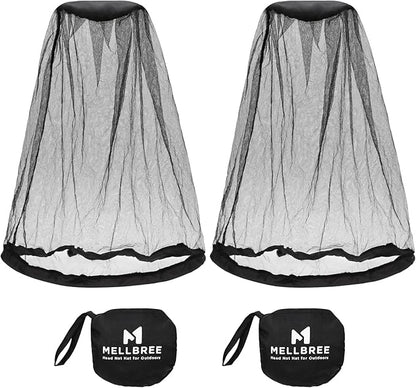 Mosquito Net Hat, 2-pack Mosquito Head Net Mesh for Outdoors Bug Net for Head Hiking Hats with Netting for Men Women