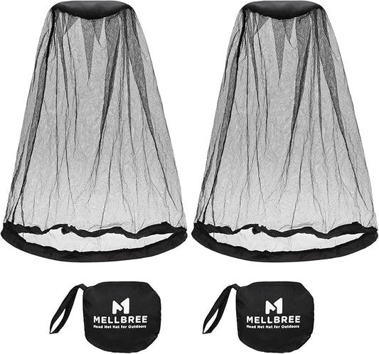 Mosquito Net Hat, 2-pack Mosquito Head Net Mesh for Outdoors Bug Net for Head Hiking Hats with Netting for Men Women