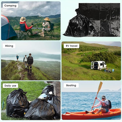 Portable Toilet Bags Disposable Waste Wag Bags Bucket Toilet Liner 12 Gallon for Camping Hiking Trip Thickened Leak-Proof Trash Bags