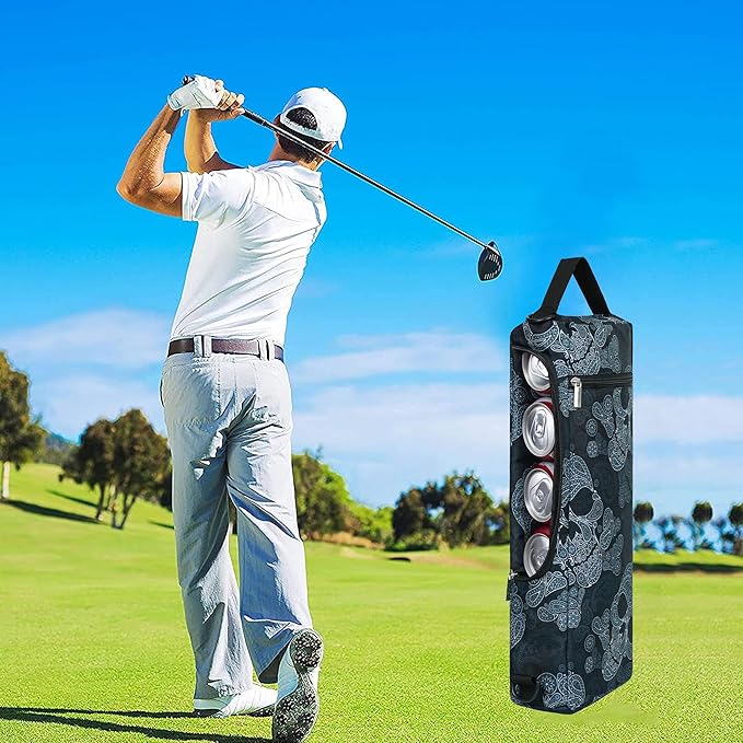 Golf Cooler Bag Plus Ice Pack Soft Sided Insulated Cooler Bag- Holds 6 Pack of Cans or 2 Wine Bottles - Grey Camo Golf Beer Sleeve Black Fits Discreetly in Golf Bags
