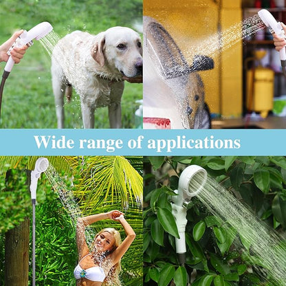 Upgrade Portable Camping Shower, Portable Shower for Camping, Outdoor Camp Shower Pump with 5200mAh Battery, 90 Mins Shower Time, Electric Shower Pump for Outdoor Bathing Pet Cleaning Garden Watering