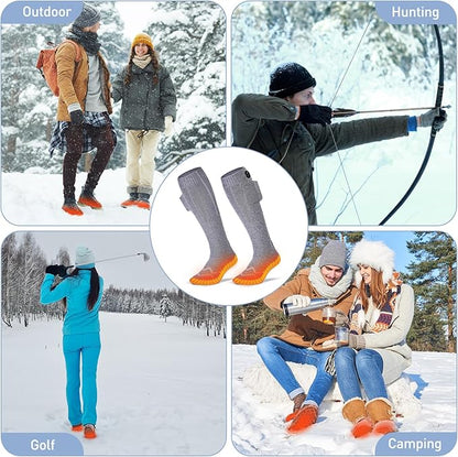 Heated Socks, 2023 Upgraded Rechargeable with 12Hrs Max Heating Time, Heated Socks for Men Women with Battery, Electric Heated Socks for Outdoors, Hunting, Golf, Camping, Warm Gifts