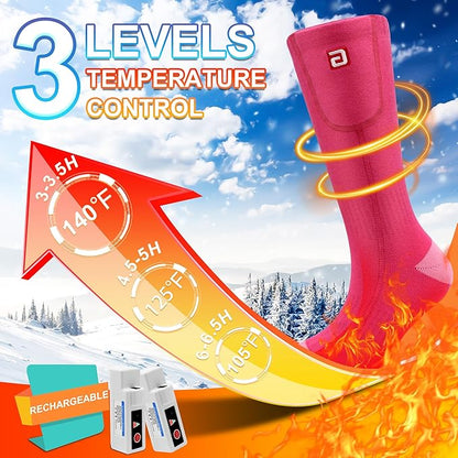 SVPRO Electric Heated Socks Men Women Rechargeable Heating Socks Washable Battery Thermal Foot Warmer Socks Winter Warm Socks