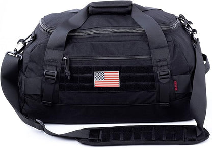 Tactical Duffle Bag MOLLE Gear Bag Carry on Travel Weekend Duffel Bag. Ideal for Hunting, Shooting Range, Law Enforcement, Camping, Travel and Viechle. 35L