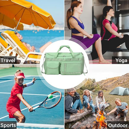 MAXTOP Gym Bag for Women Men Travel Duffle Bag Large Capacity Carry On Weekender Overnight Bag With Shoe Compartment Gym Tote Dry Wet Separation Duffel Bag for Travel