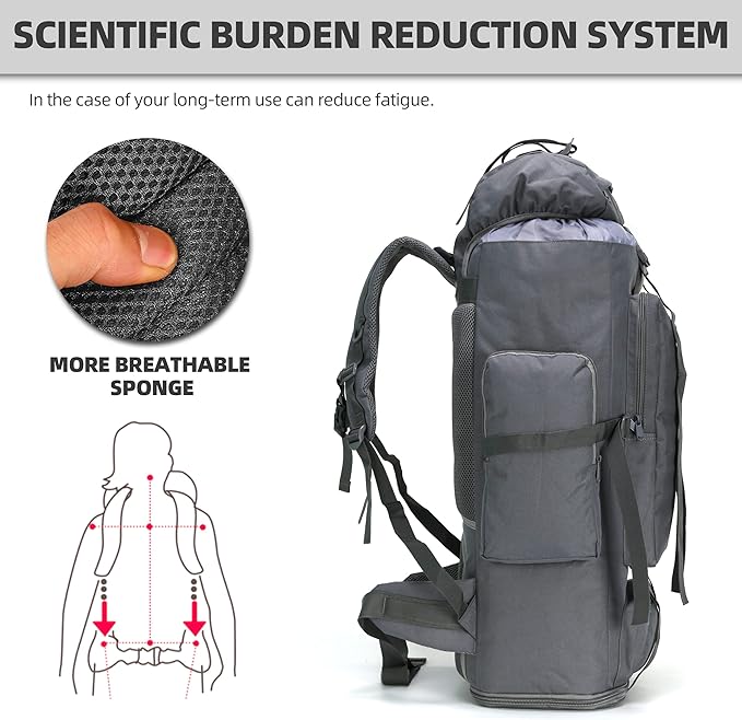 100L Hiking Camping Backpack Tactical Backpack for Men Large Survival Hunting Waterproof Backpack Molle Rucksack Military Camping Backpacking Daypack