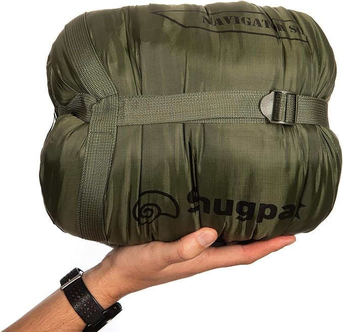 Snugpak Basecamp Ops Navigator Sleeping Bag with Compression Stuff Sack, Right Hand Zip, Olive