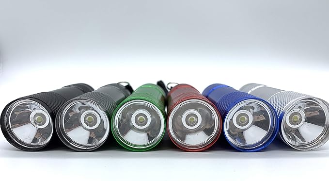 Mini LED Flashlight 6-Pack with 18 AAA Batteries, Super Bright 100 LM Mini Flashlights Colors Assorted - Best Mini Gifts for Kids, Men, Women