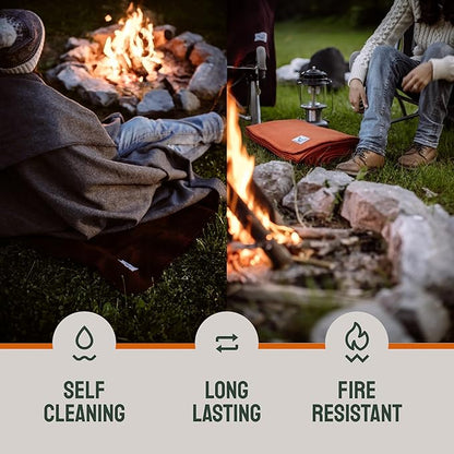 Woolly Mammoth Merino Wool Blanket - Large 66" x 90", 4LBS Camp Blanket | Throw for The Cabin, Cold Weather, Emergency, Dog Camping Gear, Hiking, Survival, Army, Outside, Outdoors – Orange
