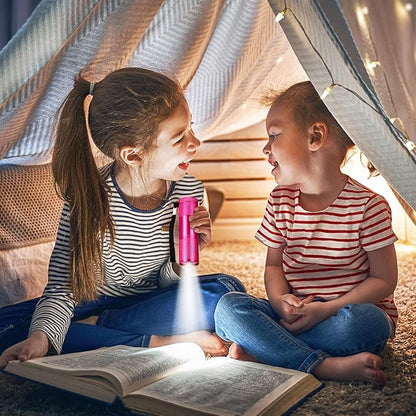 Fumete 30 Pcs Mini Kids Flashlight Set Aluminum LED Handheld Torches 7 Colors 90 Pack AAA Battery Included for Kids Party Favors, Night Reading, Camping, Power Outage, Gift to Mother's Day