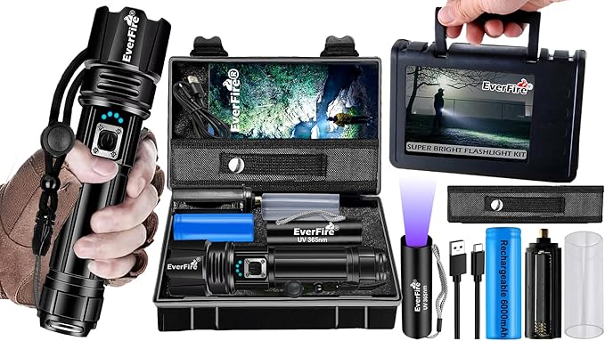 Rechargeable Flashlight, LED Flashlights High Lumens, 990000 Lumen Super Bright Flash Light Tactical 5 Modes Brightest, 15H Runtime Waterproof Zoomable for Emergency Camping Essential Hiking Gear Home
