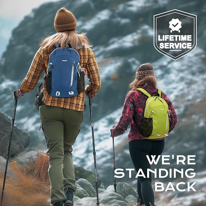 15L Highly Water-resistant Hiking Daypack, Small Backpack Travel Outdoor, Lightweight Day Pack with Tool Loops(Dark Blue)