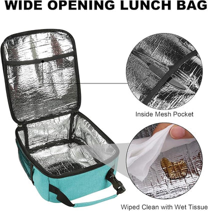 Femuar Lunch Box for Men Women Adults, Small Lunchbox for Work Picnic - Reusable Lunch bag Portable Lunch tote, Light Blue