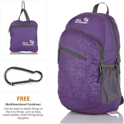Outlander Packable Handy Lightweight Travel Hiking Backpack Daypack, Purple-L