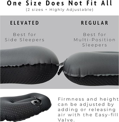 2 oz Ultralight Backpacking Pillow- Compact, Adjustable, Soft, Nonslip, Inflatable Camping Pillow Regular