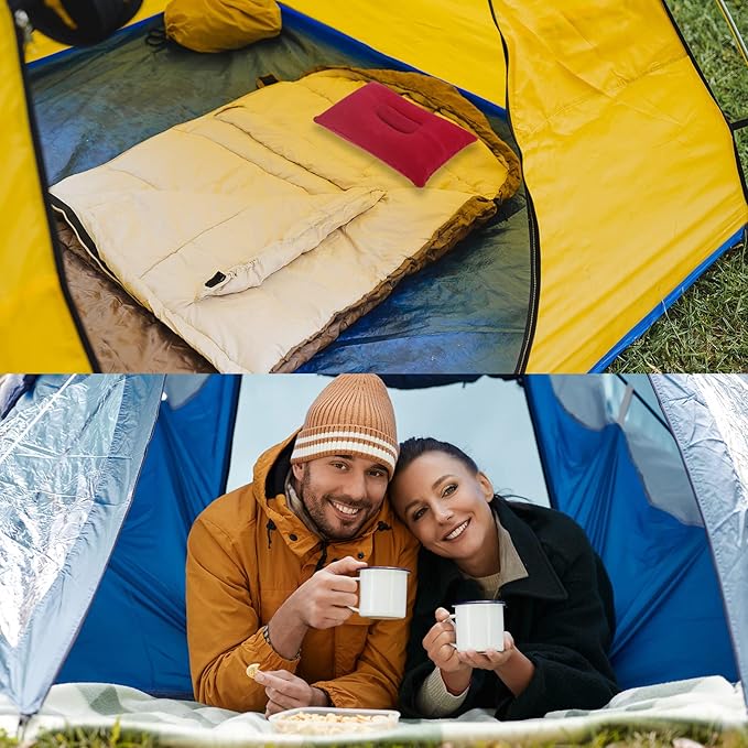 PATIKIL Inflatable Pillow, 2 Pack Ultralight Camping Travel Pillow Desk Rest Neck Support for Hiking Backpacking Office, Gray Wine Red