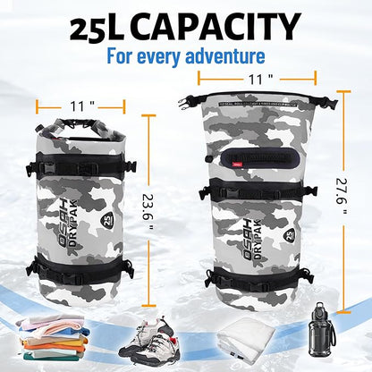 Waterproof Dry Bag - Motorcycle Luggage Tail Bag with Straps for Back Seat, Roll Top Lightweight Waterproof Backpack Sack for Travel, Swimming, Boating, Kayaking, Camping and Beach