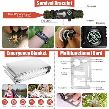 Gifts for Men Dad Husband, Christmas Day, Survival Kits 14 in 1,Survival Gear and Equipment, Cool Gadget, Birthday Gifts for Him Boy Boyfriend Teen Son Daughter Kids Women, for hiking,Outdoor Camping