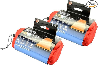 SE Survivor Series Orange Emergency Sleeping Bags with Drawstring Carrying Bags (2-Pack) - EB122OR-2