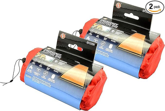 SE Survivor Series Orange Emergency Sleeping Bags with Drawstring Carrying Bags (2-Pack) - EB122OR-2