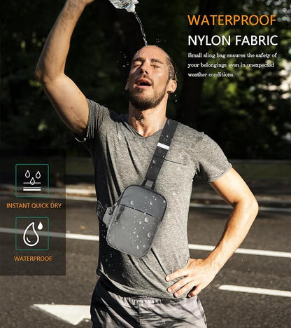 Mini Sling Bag for Men Women, Waterproof Utility Crossbody Backpack Chest Bag for Hiking Travel Sports Running