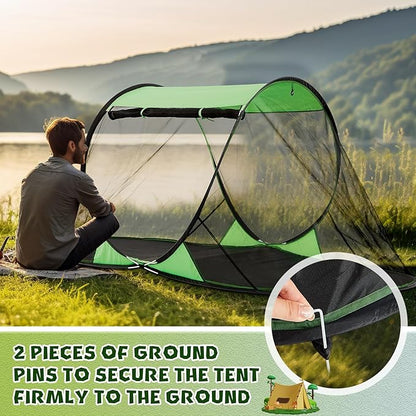 Pop up Mosquito Net Tents for Camping Foldable Pop Tent with Ground Pins Waterproof Freestanding Insect Bug Net for Beach Hiking Summer Outdoor Bed Protection