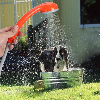 Portable Camping Shower, Outdoor Shower Head, Shower Pump, Detachable USB Rechargeable Batteries, Pumps Water from Bucket, for Camping, Hiking, Pet Cleaning, Pet Shower, Car Washing