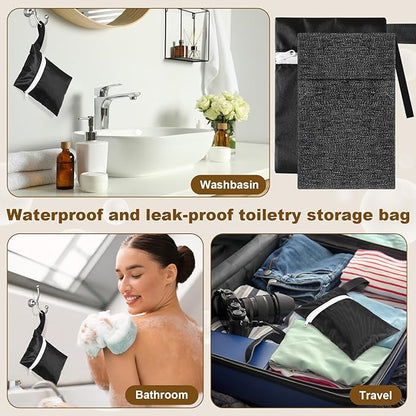 4 Pcs Travel Soap Bar Bag Waterproof & Leakproof Soap Dish Case with 4 Pcs Foaming Nets Multifunctional Toiletry Shower Gym Essentials Quick Dry Pouch for Camping Enthusiasts(Black)