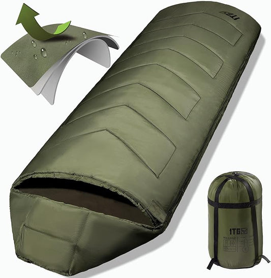Sleeping Bags for Adults, 34°F to 43°F Ultralight Warm Cold Weather Sleeping Bag for Camping, Backpacking, Hiking, Hunting, and Outdoor Travel with Compression Sack