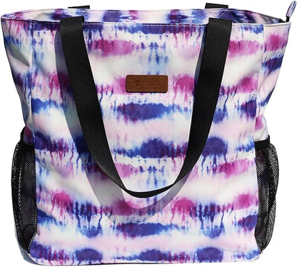 ESVAN Original Floral Water Resistant Large Tote Bag Shoulder Bag for Gym Beach Travel Daily Bags Upgraded