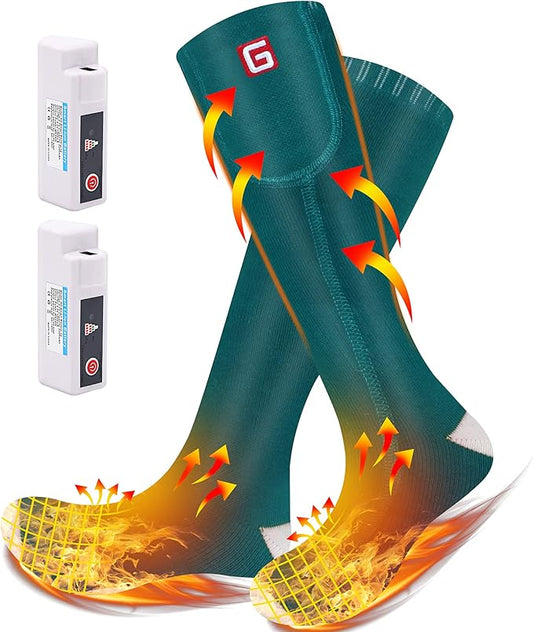 Autocastle Heated Socks, Electric Heated Socks for Men Women, Rechargeable Battery Heating Socks, Winter Warm Thermal Socks, Washable Unisex Foot Warmers for Hunting Camping Skiing Hiking Outdoors