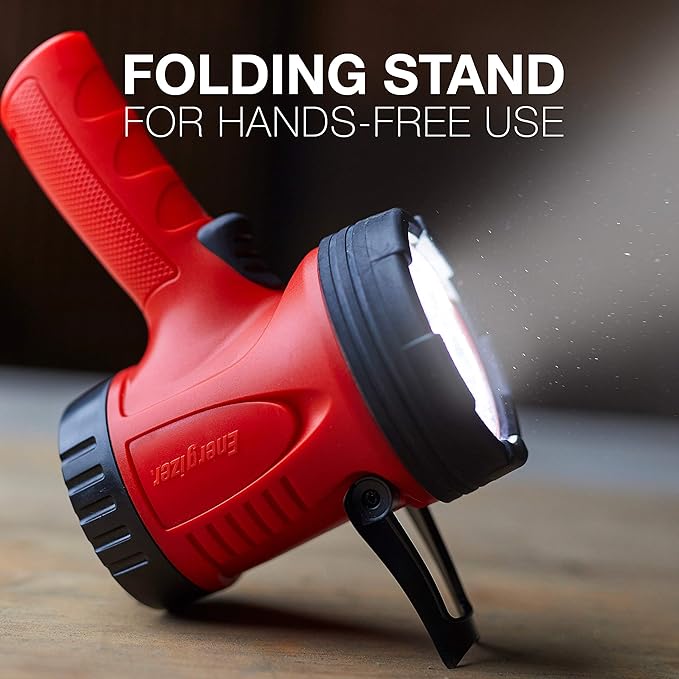 Energizer LED Portable Spotlight, Rechargeable Spotlight Flashlight for Tough Work Environments and DIY Projects, Flash Light with Micro-USB Cable Included, Pack of 1, Red