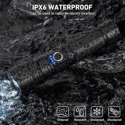 Rechargeable LED Flashlights, 990000 High Lumens Super Bright Flashlights with 5 Modes & 12H Long Runtime, Powerful IPX6 Waterproof Flashlight, Brightest Handheld Flash Light for Home Camping
