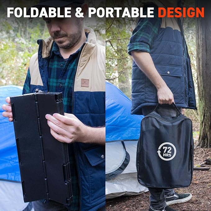 72 HRS Portable Collapsible Toilet for Camping, 15.8" Extra Large Camping Toilets Portable Potty, Lightweight and Sturdy, Camp Toilet (With 12 Toilet Bags)