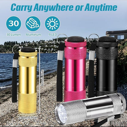 VIHOSE 48 Pcs Mini Flashlights Bulk, Bright Aluminum Handheld Flash Light with Lanyard, Small LED Flashlights for Kids Night Reading Emergency Hurricane Camping Hiking Party Favors(Stylish Color)