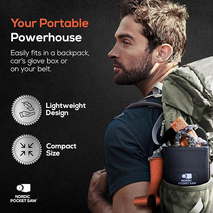 25.6" or 36" - Survival Pocket Chainsaw with 3 Color Variations - Pocket Chainsaw for Camping - Camping Chainsaw Manual - Survival Chainsaw for Outdoor & Trekking - Foldable Chainsaw