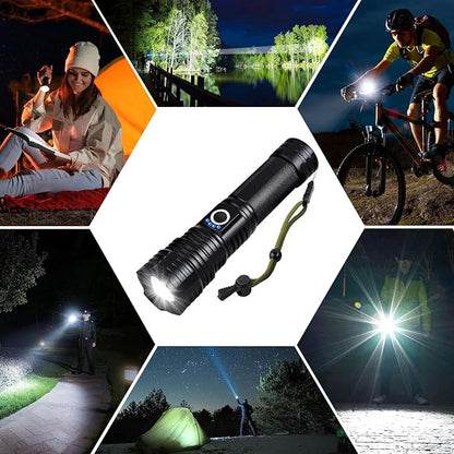 Led Flashlights 990000 Lumen High Lumens Rechargeable 2 Pack, Brightest Flash Light with 5 Modes & 18H Runtime, IPX7 Waterproof, Powerful Handheld Flashlights for Home Camping Hiking